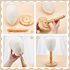 Desktop Head Shaped Wood Covered with Cloth Hat Display Racks AJEW-WH0816-104-4