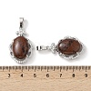Natural Mahogany Obsidian Oval Pendants G-NH0025-15P-22-3