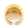 Clear Cubic Zirconia Round Wide Open Cuff Ring RJEW-L121-006G-3