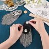 2Pcs Felt & Iron & Rhinestone Tassel Epaulette AJEW-CN0007-74A-P-3