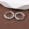 Ring with Letter X 925Sterling Silver Micro Pave Clear Cubic Zirconia Hoop Earrings for Women EJEW-K317-03P-3
