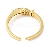 Colorful Cubic Zirconia Heart Open Cuff Rings RJEW-L106-004G-3