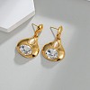 304 Stainless Steel & Crystal Rhinestone Dangle Stud Earrings WGBE4B7-01-2