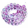 Transparent Spray Painted Glass Bead Strands X-GLAA-N035-03D-B05-2