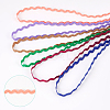 6 Cards 6 Styles Colorful Wave-edge Webbing Polyester Ribbons OCOR-NB0001-80-4