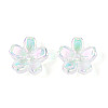 Transparent Electroplate Glass Bead Caps EGLA-N015-01A-3