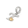 Brass European Dangle Charms KK-Z097-01T-GP-2