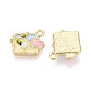 Rack Plating Alloy Enamel Pendants ENAM-N065-03KCG-2
