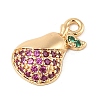 Brass Micro Pave Cubic Zirconia Pendants KK-R219-36C-G-2