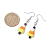 Halloween Candy Corn Handmade Lampwork & Glass Dangle Earrings EJEW-JE05871-4