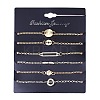 6Pcs 6 Styles Iron Alloy Link Bracelets Set JJ5494-7-1