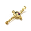 Brass Micro Pave Clear Cubic Zirconia Pendants ZIRC-I070-043G-2