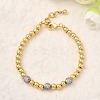 Round Brass Beads Bracelets for Women BJEW-K244-09G-2