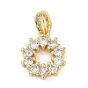 Rack Plating Brass Micro Pave Cubic Zirconia Pendants KK-H509-14G-1