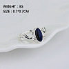 Alloy with Natural Lapis Lazuli Finger Rings FS-WGF3EDB-06-3