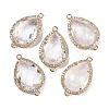 Natural Quartz Crystal Faceted Teardrop Links G-B126-03G-10-1