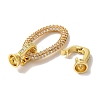 Oval Rack Plating Brass Micro Pave Clear Cubic Zirconia Fold Over Clasps KK-A225-14G-2