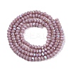 Electroplate Opaque Solid Color Glass Beads Strands EGLA-A044-P1mm-L13-3