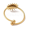 Ion Plating(IP) 304 Stainless Steel Sun Open Cuff Rings for Women LS-RJEW-M167-09C-G-3