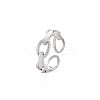304 Stainless Steel Cable Chain Shape Open Cuff Ring for Women RJEW-S405-178P-3