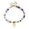 Alloy Cross Charm Bracelets BJEW-JB12323-01-2