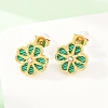 304 Stainless Steel with Resin Flower Link Chain Necklaces & Stud Earrings SJEW-Z005-02G-02-2