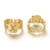 Brass Micro Pave Clear Cubic Zirconia Cuff Rings RJEW-H541-01X-G-1