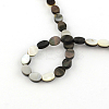 Oval Natural Black Lip Shell Beads Strands SSHEL-F290-34-2