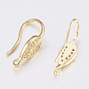 Brass Micro Pave Cubic Zirconia Earring Hooks LS-ZIRC-K075-38G-3