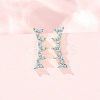 Brass Micro Pave Cubic Zirconia Stud Crawler Earrings KK-CBAA351-18G-01-1