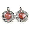 Cherry Quartz Glass Pendants G-Q158-03U-1