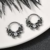Snake 316 Surgical Stainless Steel Clear Cubic Zirconia Hoop Earrings X-EJEW-G416-39AS-1