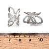 Brass Micro Pave Clear Cubic Zirconia Butterfly Cuff Earrings EJEW-P322-16P-5