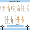 10Pcs 5 Styles Real 18K Gold Plated Brass Micro Pave Cubic Zirconia Pendants KK-PH0006-48-2
