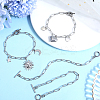 20Pcs 304 Stainless Steel Textured Paperclip Chain Bracelets BJEW-SP0001-02-4