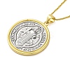 Brass Saint Benedict Medal Pendant Box Chain Necklaces LS-NJEW-R100-05G-1