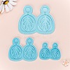 3Pcs 3 Style DIY Leaf Dangle Stud Earrings Silicone Molds DIY-LS0003-14-3