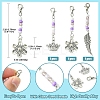 Flower/Crown/Wing Alloy & Glass Pendant Decorations HJEW-YW00005-3
