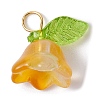 50Pcs 5 Colors Glass Charms PALLOY-JF02301-01-S-2