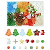 DIY Christmas Theme Glass & CCB Plastic Beads Jewelry Making Findings Kits DIY-YW0010-11-1