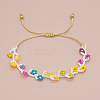 Handmade Glass Seed Bead Woven Flower Braided Bracelets RV1845-1