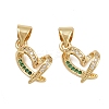 Brass Micro Pave Cubic Zirconia Charms KK-C132-17G-1