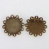 Vintage Alloy Brooch Cabochon Bezel Settings PALLOY-N0085-63AB-NF-2