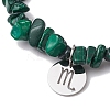 Natural Malachite Stretch Bracelets BJEW-JB11147-08-3