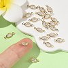 SHEGRACE Brass Pave Cubic Zirconia Oval Connector Charms XGRQ2O560-439A-G-5