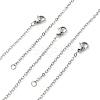10Pcs 304 Stainless Steel Cable Chain Necklaces Set for Men Women MAK-YW0002-01P-3
