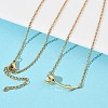 Brass and Acrylic Rose Flower Pendant 304 Stainless Steel Chain Necklaces for Women NJEW-D341-02G-1