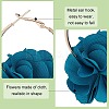 4 Pairs 4 Colors 3D Flower Cloth Hoop Earrings EJEW-AN0003-69-6