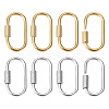 10Pcs 2 Colors Ion Plating(IP) 304 Stainless Steel Screw Carabiner Lock Charms FIND-TA0005-44-1