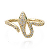 Brass Micro Pave Cubic Zirconia Cuff Rings RJEW-S044-070-NF-2
